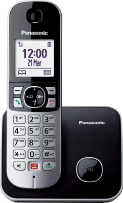 Zdjęcie produktu dla Panasonic KX-TG6851JTB Telefon bezprzewodowy DECT ekran LCD 1,8", podstawa płaska, czarny (34,13)