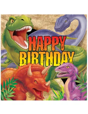 Produktbild von Partyservietten Dinosaurier Kindergeburtstag 16 Stück 33x33 cm