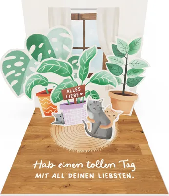 Produktbild von Glückwunschkarte Mini Pop-Up Karte Happy Birthday to you, 9 x 9 cm
