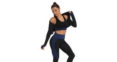 Obrázek produktu pro Yoga Sense fitness set dámský černá-modrá, L