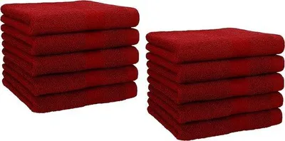 Produktbild von Unyqoos® Premium Gästetuch-Set, 10er – Baumwolle 30 x 50 cm, weiche Gesichtstücher/Handtücher, Rubinrot