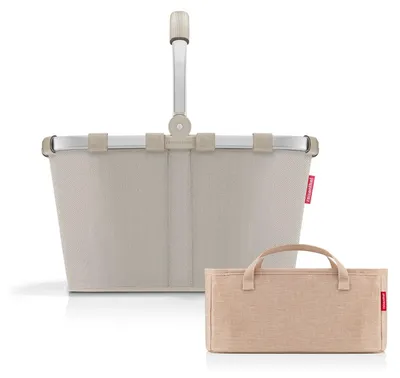 Produktbild von reisenthel Einkaufskorb Tasche Korb carrybag herringbone sand BK6049 + Organizer twist coffee