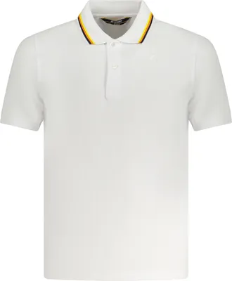 Produktbild von Weißes Herren Kurzarm-Poloshirt mit Kontrastdetails und Logo