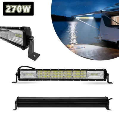 Produktbild von YARDIN 270W LED Arbeitsscheinwerfer, 30+60° Combo Abstrahlwinkel, IP67 staub und wasserdicht, 10-30V DC universelle Offroad Fahrzeugleuchte