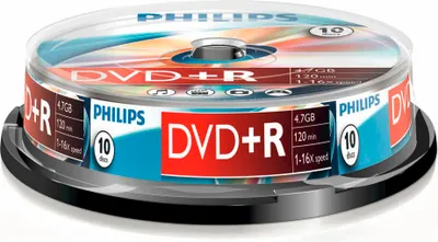 Immagine prodotto di Philips DR4S6B10F - 10 x DVD+R - 4.7 GB (120 Min.) 16x - Spindel