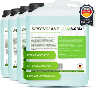 Produktbild von Flotex 4x5L Reifenglanz Gummi Kunststoffpflege Auto Reiniger Kunststoff & Gummi