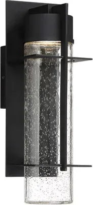 Produktbild von Außenlampe Wand LED Aluminium Glas H: 36,6 cm IP44 Schwarz warmweiß 3000 K 800 lm Modern