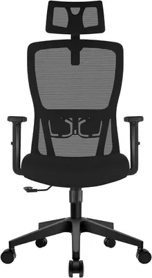 Imagen del producto de Silla de oficina ergonómica, silla de escritorio con capacidad de carga de 150 kg, con soporte lumbar y reposacabezas ajustables, silla de malla para escritorio con función reclinable de 90° a 130°, silla giratoria para teletrabajo, color