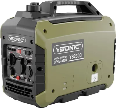 Imagen del producto de Generador de energía inverter YSONIC YS2300i, 2000W | 1600W de potencia continua | 230V, 2 puertos USB, 12V DC | Motor de gasolina de 4 tiempos | Diseño camuflado