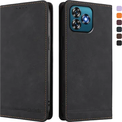 Immagine prodotto di Custodia per Oukitel C53, custodia retro in Finto cuoio flip con supporto e slot per schede Nero