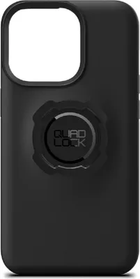 A black phone case with a Quad Lock mount attached.