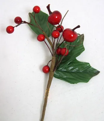Produktbild von Künstlicher Beerenpick rot-grün ca.16cm