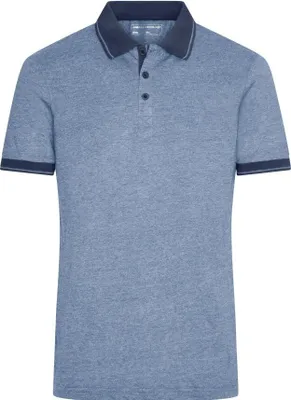 Produktbild von Melange Polo mit modischen Details blue-melange/navy, Gr. L