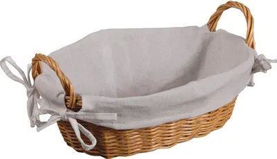 Obrázok produktu pre KESPER košík na chlieb z plastu/látka, prírodný, oválny s rukoväťou, dĺžka: 300 mm