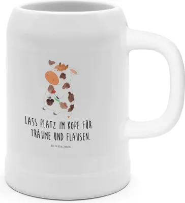 Produktbild von Mr. & Mrs. Panda Seidel Kuh - Weiß - Geschenk, Bauernhof, Milch, Keramikkrug, Bier Humpen, Kühe, Steinkrug, Krug, Spruch, Motivtion