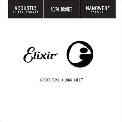 Produktbild von Elixir Acoustic 80/20 Bronze NanoWeb .024 Einzelsaite für Gitarre