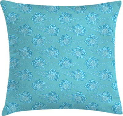 Produktbild von ABAKUHAUS Blumen Kissenbezug, Zipfel Petals Blumen Blätter in Vivid Aquatic Tones, 40 x 40 cm, Sky Blue Seafoam