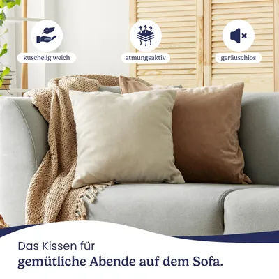 Produktbild von 2er Set Kissen (30x30 cm) - Dekokissen für Bett und als Zierkissen - Mit Reißverschluss - Sofakissen für Couch und Sofa - Waschbar bis 60° - weiß