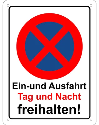 Schild Ein- und Ausfahrt 30x40 cm Aluminium 3 mm