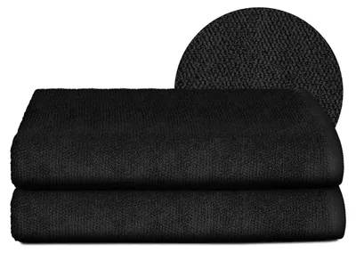 Immagine prodotto di Set di asciugamani BEAUTEX Premium in spugna, 100% cotone 550 g/m², nero, set: 2 asciugamani da bagno - 70x140 cm