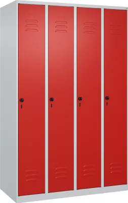 Produktbild von CP Spind Classic Plus lichtgrau, verkehrsrot 080000-40 S10002, 4 Schließfächer 120,0 x 50,0 x 185,0 cm