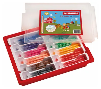 Produktbild von STABILO Trio Jumbo Schulpackung Ergonomische Filzstifte – 144 Stück