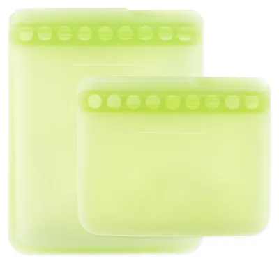 Silikon-Sandwich- und Snackbeutel, 2er-Pack, auslaufsicher, wiederverwendbar