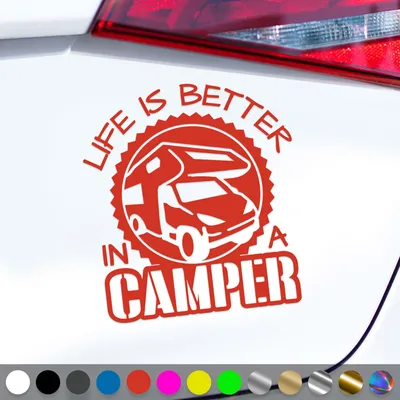 Produktbild von PantherPixel Wohnmobil Aufkleber Wohnwagen Bus Reise Besser Camping Sticker Auto Geschenkidee Farbe Rot
