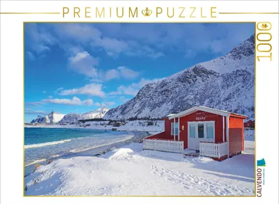 Produktbild von CALVENDO Puzzle Kleine Hütte auf den Lofoten (Norwegen) | 1000 Teile Lege-Größe 64x48cm Foto-Puzzle für glückliche Stunden