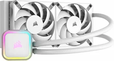 Produktbild von Corsair H100I Elite CPU-Flüssigkeitskühler 12cm Weiß LED RGB 2 Lüfter