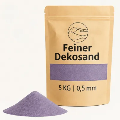 Productafbeelding van Deko-Sand, kleur lila, 5 kg, geschikt voor vazen, glazen en als decoratiemateriaal