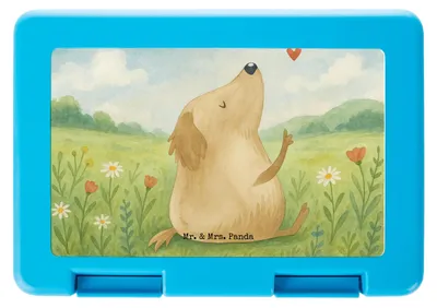 Produktbild von Mr. & Mrs. Panda Lunchbox Hund Liebe Design - Weiß - Geschenk, Brotzeitbox, Süß, Sprüche, Hunde, Bentobox, Bento Box, Frühstücksbox, Herz, Snackbox