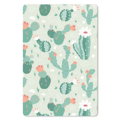 Produktbild von MuchoWow® Mauspad Mousepad Kaktus - Muster - Blume 18x27 cm - Mousepads - Maus Mat - Pad - Mausunterlage