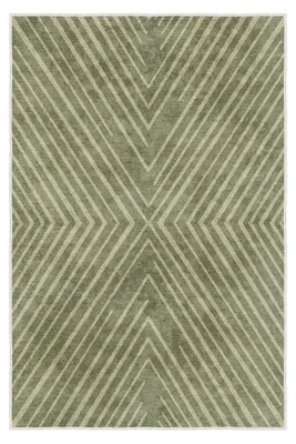 Image de Tapis Moquette en Polyester Vert 160 x 230 cm Dos PVC Antidérapant