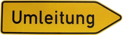 Produktbild von ORIGINAL RA2 Verkehrszeichen Nr. 454 - 20 Umleitungswegweiser rechtsweisend 350 x 1250mm RSA-21 StVO RAL Verkehrsschild Baustellenschild Straßenschild