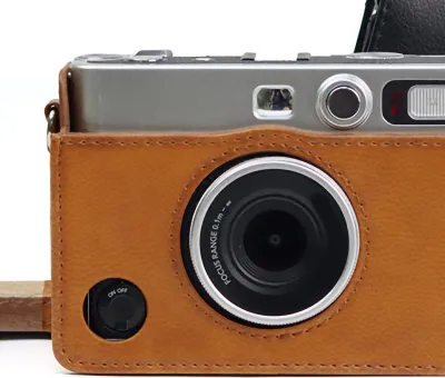 Obrázek produktu pro Retro brašna na fotoaparát zPolyuretankůže, brašna na digitální fotoaparát, fotografická brašna pro Instax Mini, hnědá