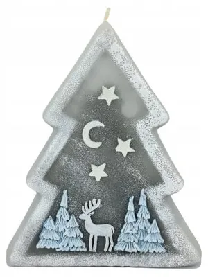 Produktbild von Adpal Rentier-Tannenbaum Kerze 17 cm Weihnachtsdeko