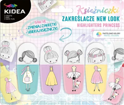 Zdjęcie produktu dla Derform Zakreślacze Księżniczki pastelowe