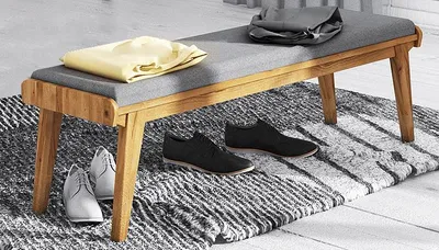 Produktbild von Bank Otago 32 Wildeiche massiv geölt - Abmessungen: 94 x 36 cm (L x B)