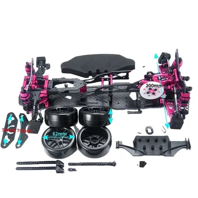 Immagine prodotto di Kit telaio per auto da drift, in alluminio e fibra di carbonio, trazione posteriore, per MR-Pink