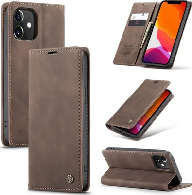 Produktbild von Caseme 013 iPhone 12 Hülle Klapphülle Geldbörse - Braun