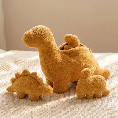 Produktbild von Dino Nugget Kissen Set 4-teilig Plüsch Kuscheltier Dinosaurier Kindergeschenk Weihnachtsgeschenk Kinder