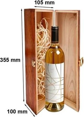 Zdjęcie produktu dla Drewniane Pudełko Prezentowe Na Wino K-981 EX Złote