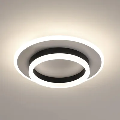 Runde LED-Deckenleuchte, 28 W, 3150 lm, 4500 K, Ø 30 cm, schwarz/weiß