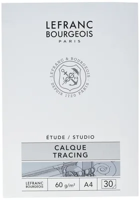 Imagen del producto de Lefranc Bourgeois 301343, Bloc de papel transparente, 30 hojas, formato A4, 60 g/m²