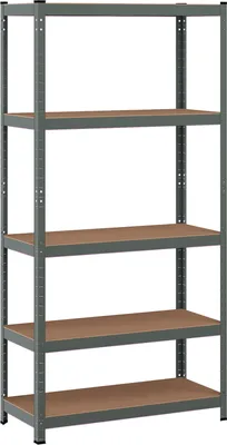 Zdjęcie produktu dla COSTWAY Regały magazynowe z 5 poziomami, wytrzymałe regały metalowe, regały bezśrubowe, regały warsztatowe, regały na akta 180,5x90x40,5cm szare