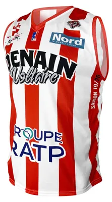 Productafbeelding van Denain Voltaire Thuisshirt 2019-2020 Basketbal, kindermaten XS, wit