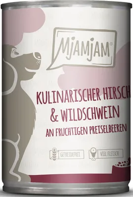 Obrázok produktu pre Psy - Mokré krmivo MJAMJAM Dog Adult Venison & Wild Boar, 400 g