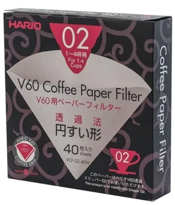 Obrázek produktu pro Hario VCF-02-40W, Kávový filtr, Bílá, 40 kusů
