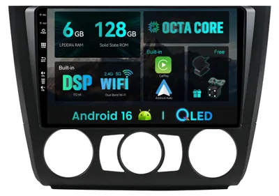 Obrázok produktu pre Android 13, autorádio pre modely BMW 1 Series (E81/E82/E87/E88) - 6G+128G, bezdrôtové pripojenie CarPlay/Android Auto, 9 palcov